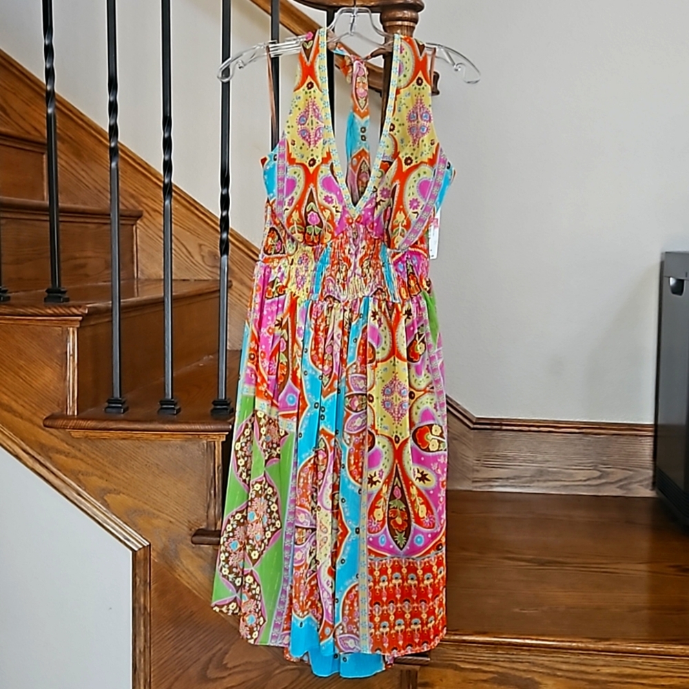 Mixit Bright Paisley MultiColor Halter Dress
